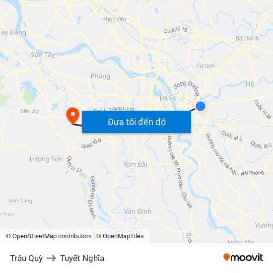 Trâu Quỳ to Tuyết Nghĩa map