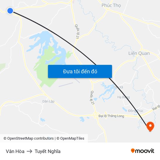 Vân Hòa to Tuyết Nghĩa map