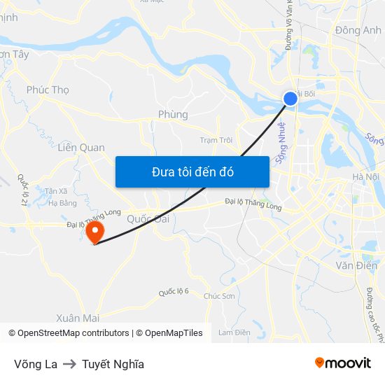 Võng La to Tuyết Nghĩa map
