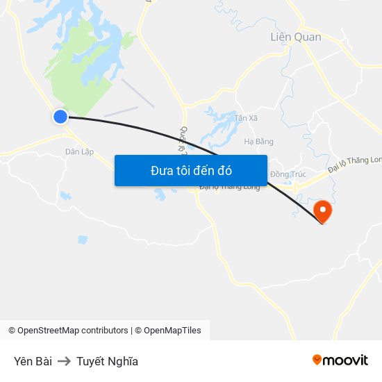 Yên Bài to Tuyết Nghĩa map