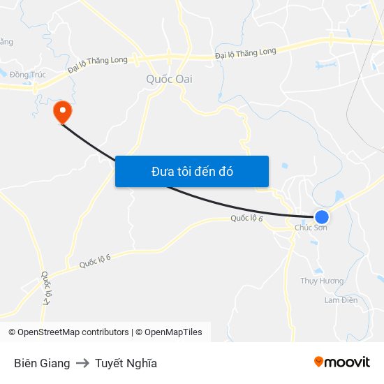 Biên Giang to Tuyết Nghĩa map