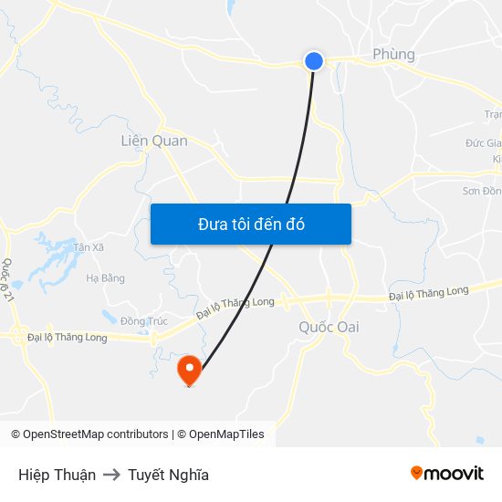 Hiệp Thuận to Tuyết Nghĩa map