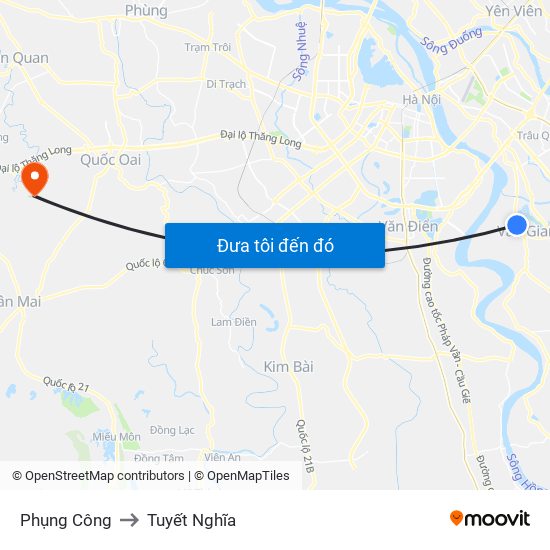 Phụng Công to Tuyết Nghĩa map