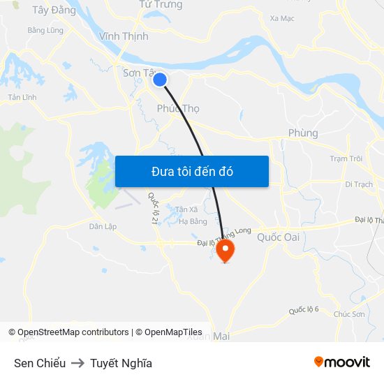 Sen Chiểu to Tuyết Nghĩa map