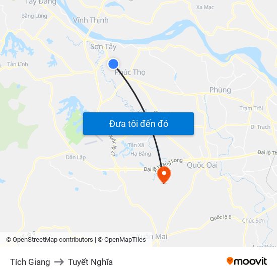 Tích Giang to Tuyết Nghĩa map