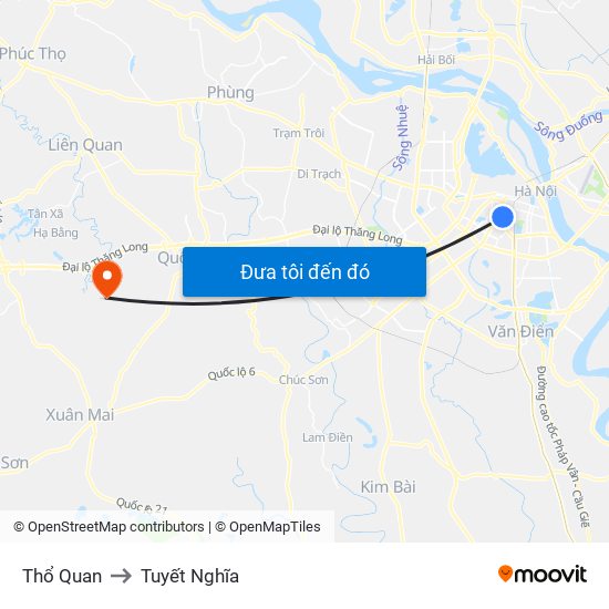 Thổ Quan to Tuyết Nghĩa map