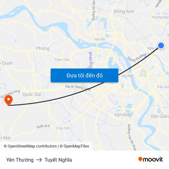 Yên Thường to Tuyết Nghĩa map