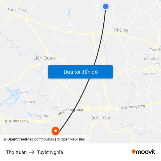 Thọ Xuân to Tuyết Nghĩa map