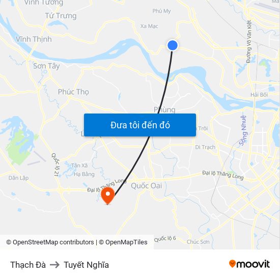 Thạch Đà to Tuyết Nghĩa map