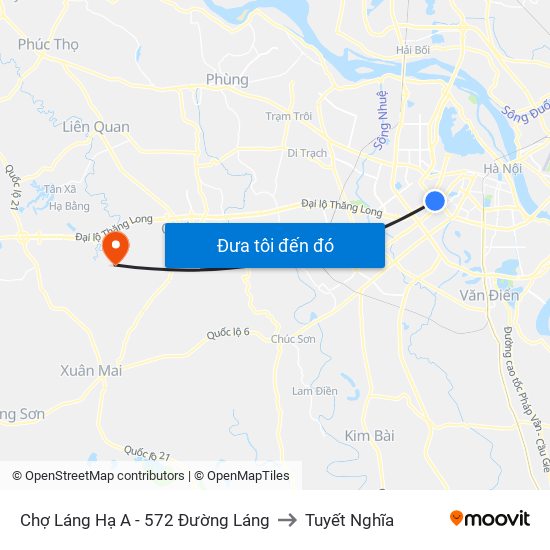Chợ Láng Hạ A - 572 Đường Láng to Tuyết Nghĩa map