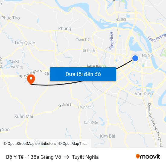 Bộ Y Tế - 138a Giảng Võ to Tuyết Nghĩa map