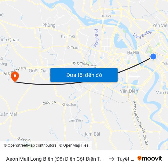 Aeon Mall Long Biên (Đối Diện Cột Điện T4a/2a-B Đường Cổ Linh) to Tuyết Nghĩa map