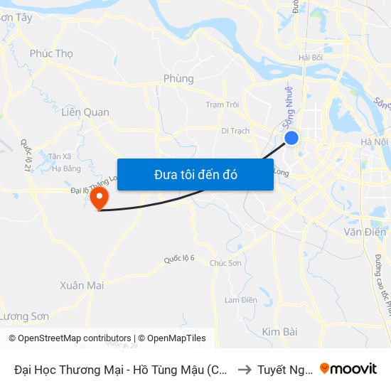 Đại Học Thương Mại - Hồ Tùng Mậu (Cột Sau) to Tuyết Nghĩa map