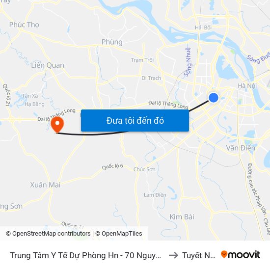 Trung Tâm Y Tế Dự Phòng Hn - 70 Nguyễn Chí Thanh to Tuyết Nghĩa map