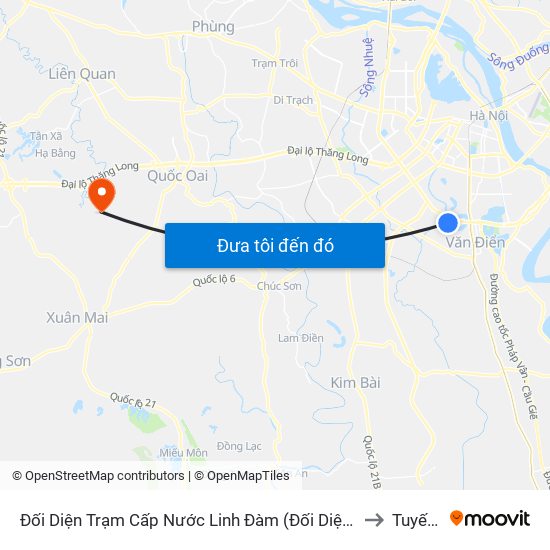 Đối Diện Trạm Cấp Nước Linh Đàm (Đối Diện Chung Cư Hh1c) - Nguyễn Hữu Thọ to Tuyết Nghĩa map