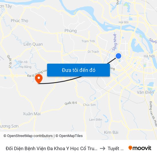 Nhà Máy Nước Mai Dịch - Phạm Hùng to Tuyết Nghĩa map