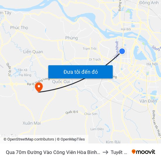 Qua 70m Đường Vào Công Viên Hòa Bình - Phạm Văn Đồng to Tuyết Nghĩa map