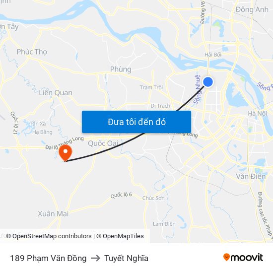 189 Phạm Văn Đồng to Tuyết Nghĩa map