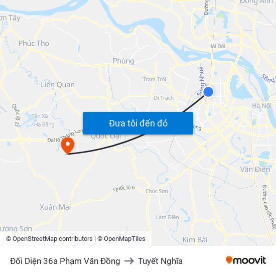 Đối Diện 36a Phạm Văn Đồng to Tuyết Nghĩa map