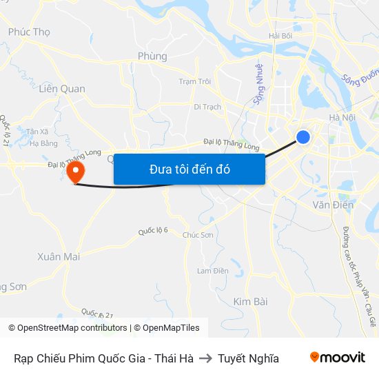 Rạp Chiếu Phim Quốc Gia - Thái Hà to Tuyết Nghĩa map