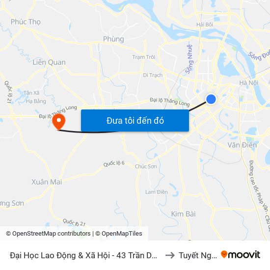 Đại Học Lao Động & Xã Hội - 43 Trần Duy Hưng to Tuyết Nghĩa map