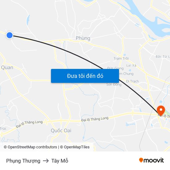 Phụng Thượng to Tây Mỗ map