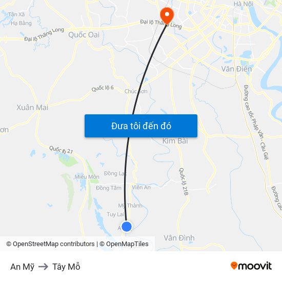 An Mỹ to Tây Mỗ map