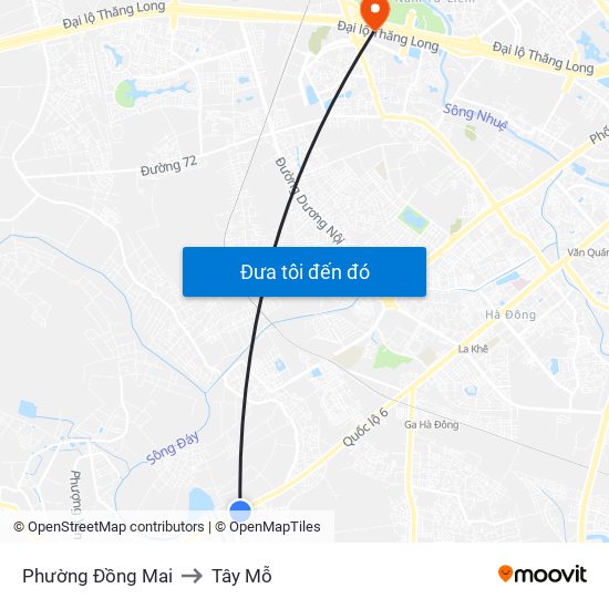 Phường Đồng Mai to Tây Mỗ map