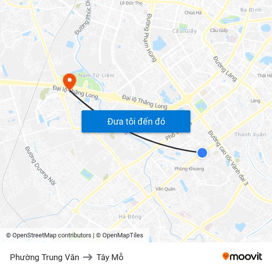 Phường Trung Văn to Tây Mỗ map