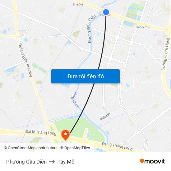 Phường Cầu Diễn to Tây Mỗ map