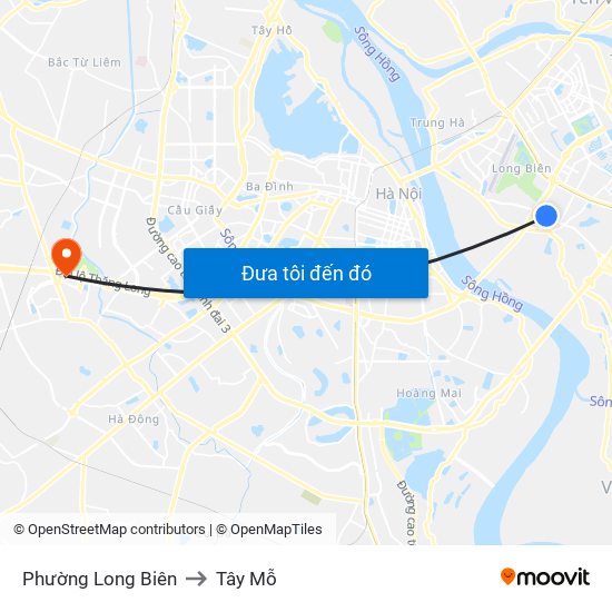 Phường Long Biên to Tây Mỗ map