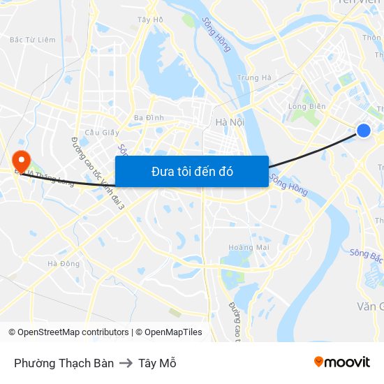 Phường Thạch Bàn to Tây Mỗ map