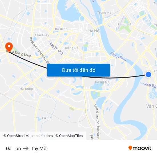 Đa Tốn to Tây Mỗ map