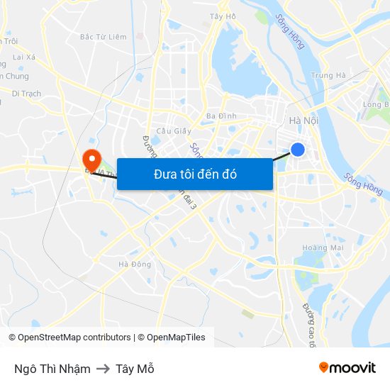 Ngô Thì Nhậm to Tây Mỗ map