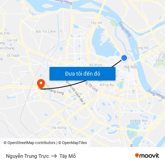 Nguyễn Trung Trực to Tây Mỗ map
