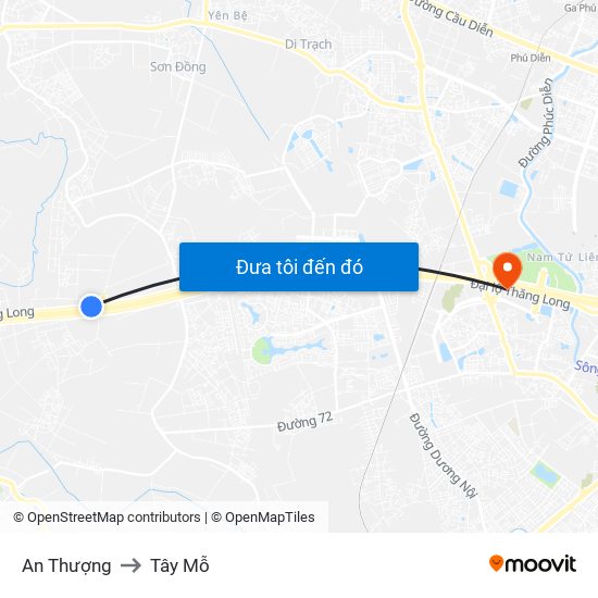 An Thượng to Tây Mỗ map