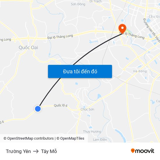 Trường Yên to Tây Mỗ map