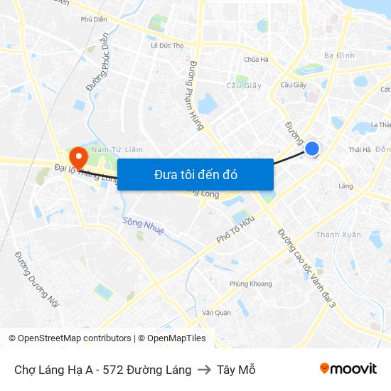 Chợ Láng Hạ A - 572 Đường Láng to Tây Mỗ map