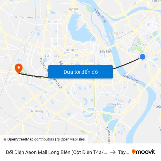 Đối Diện Aeon Mall Long Biên (Cột Điện T4a/2a-B Đường Cổ Linh) to Tây Mỗ map