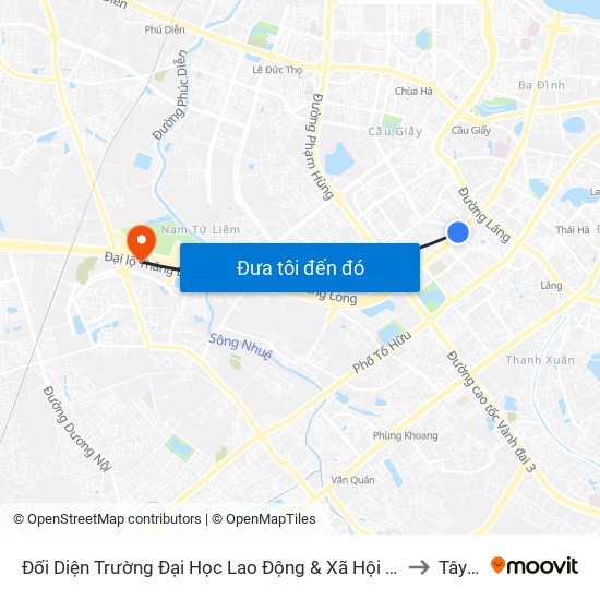 Đối Diện Trường Đại Học Lao Động & Xã Hội - 48 Trần Duy Hưng to Tây Mỗ map