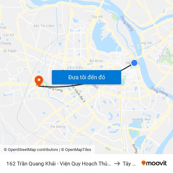 162 Trần Quang Khải - Viện Quy Hoạch Thủy Lợi to Tây Mỗ map