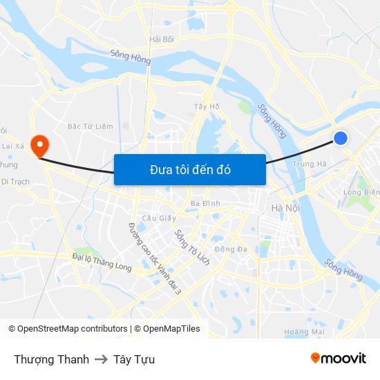 Thượng Thanh to Tây Tựu map