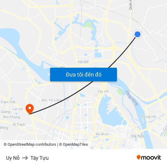 Uy Nỗ to Tây Tựu map