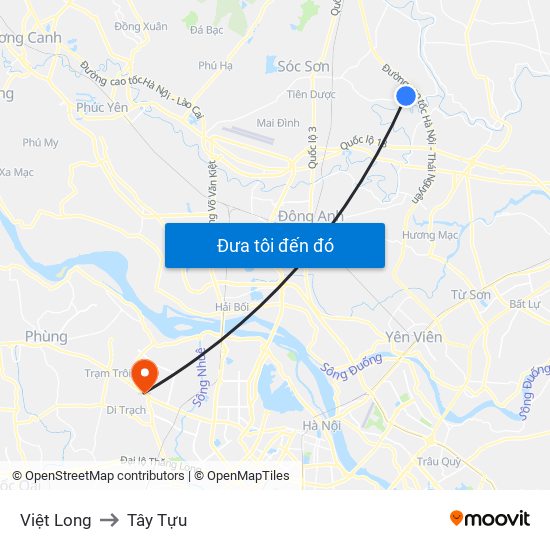 Việt Long to Tây Tựu map