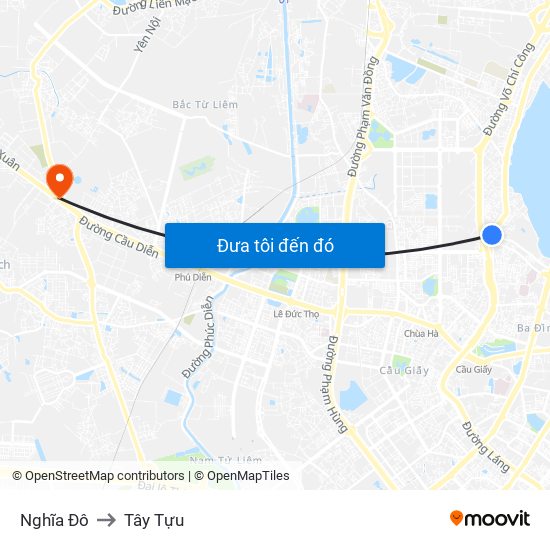 Nghĩa Đô to Tây Tựu map