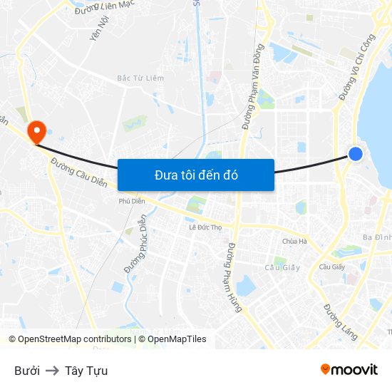 Bưởi to Tây Tựu map