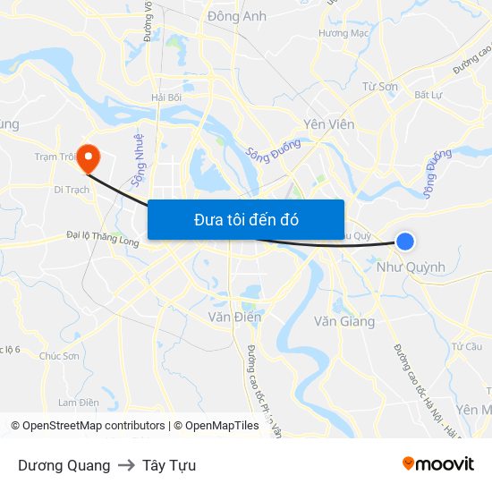 Dương Quang to Tây Tựu map