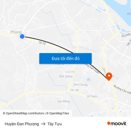 Huyện Đan Phượng to Tây Tựu map