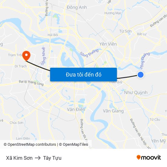 Xã Kim Sơn to Tây Tựu map