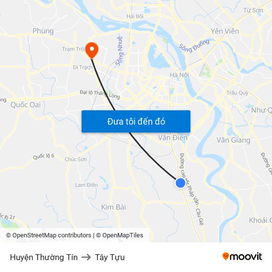 Huyện Thường Tín to Tây Tựu map